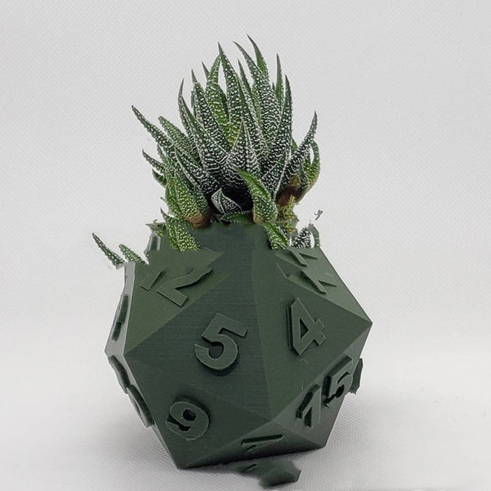 3D Printed Plant Pot Table Top RPG Dice Succulent Planter Set