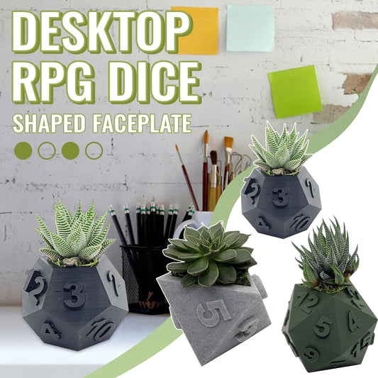 3D Printed Plant Pot Table Top RPG Dice Succulent Planter Set