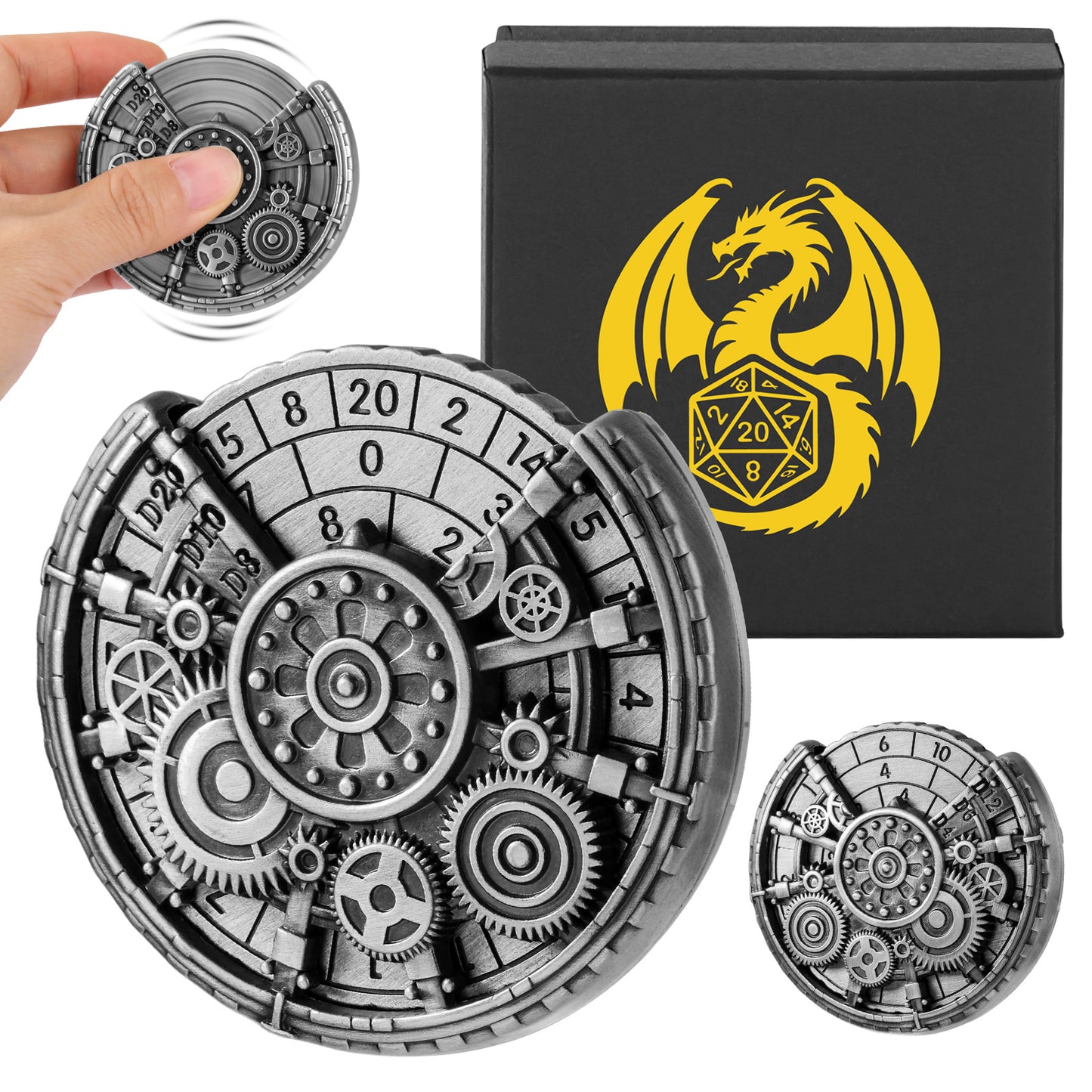 Metal TTRPG Spinning Dice Wheel