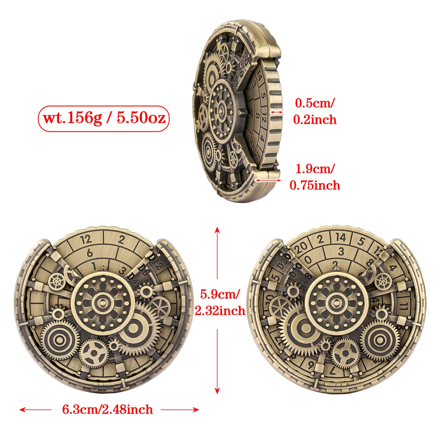 Metal TTRPG Spinning Dice Wheel